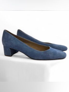 Franco Sarto | Juliana Powder Blue Suede Square Toe 1.5" Block Heel Size 7.5